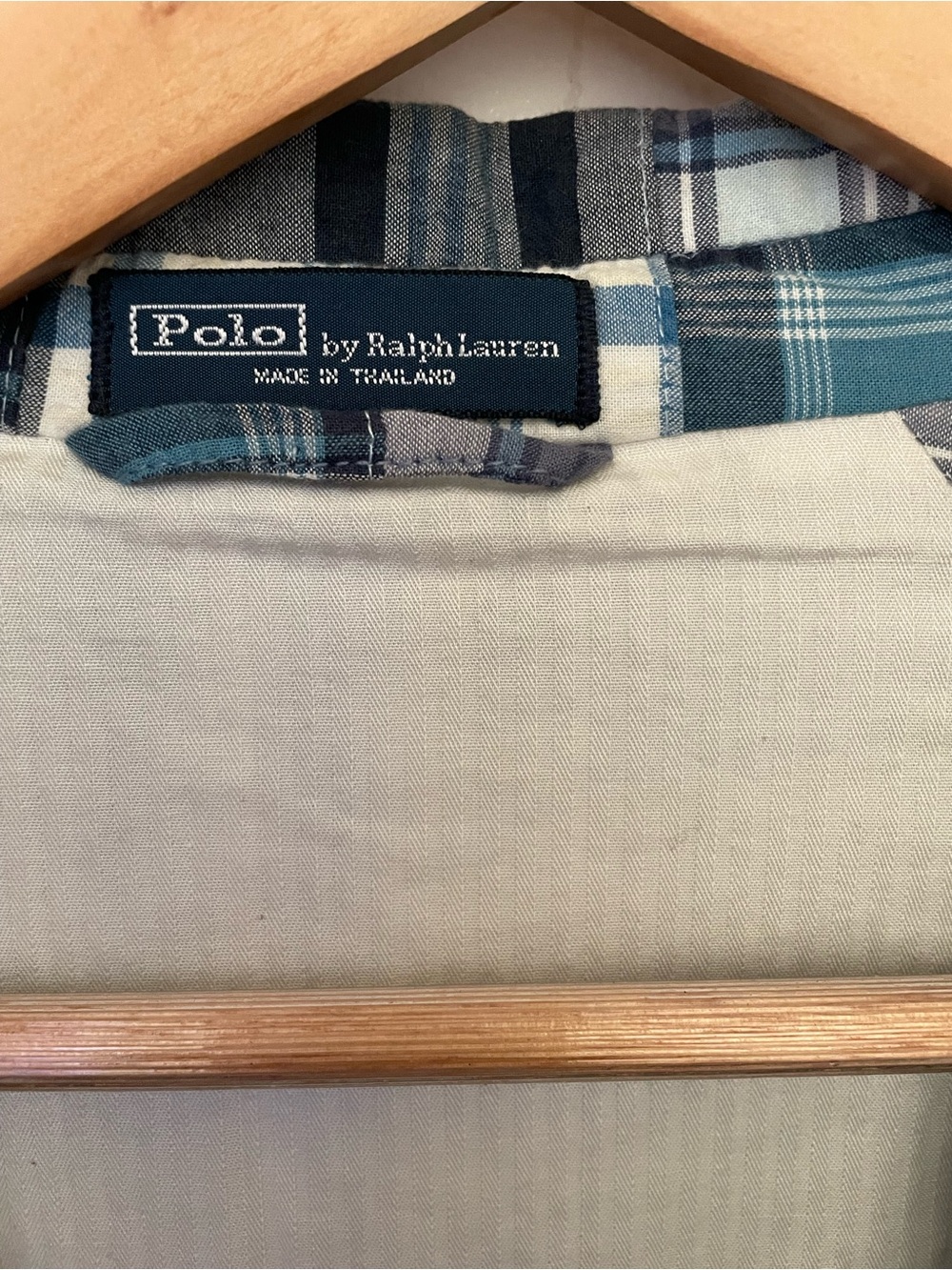 Polo by Ralph Lauren Patchwork Madras Blazer in Teal, Navy & White - Picture 3 of 4